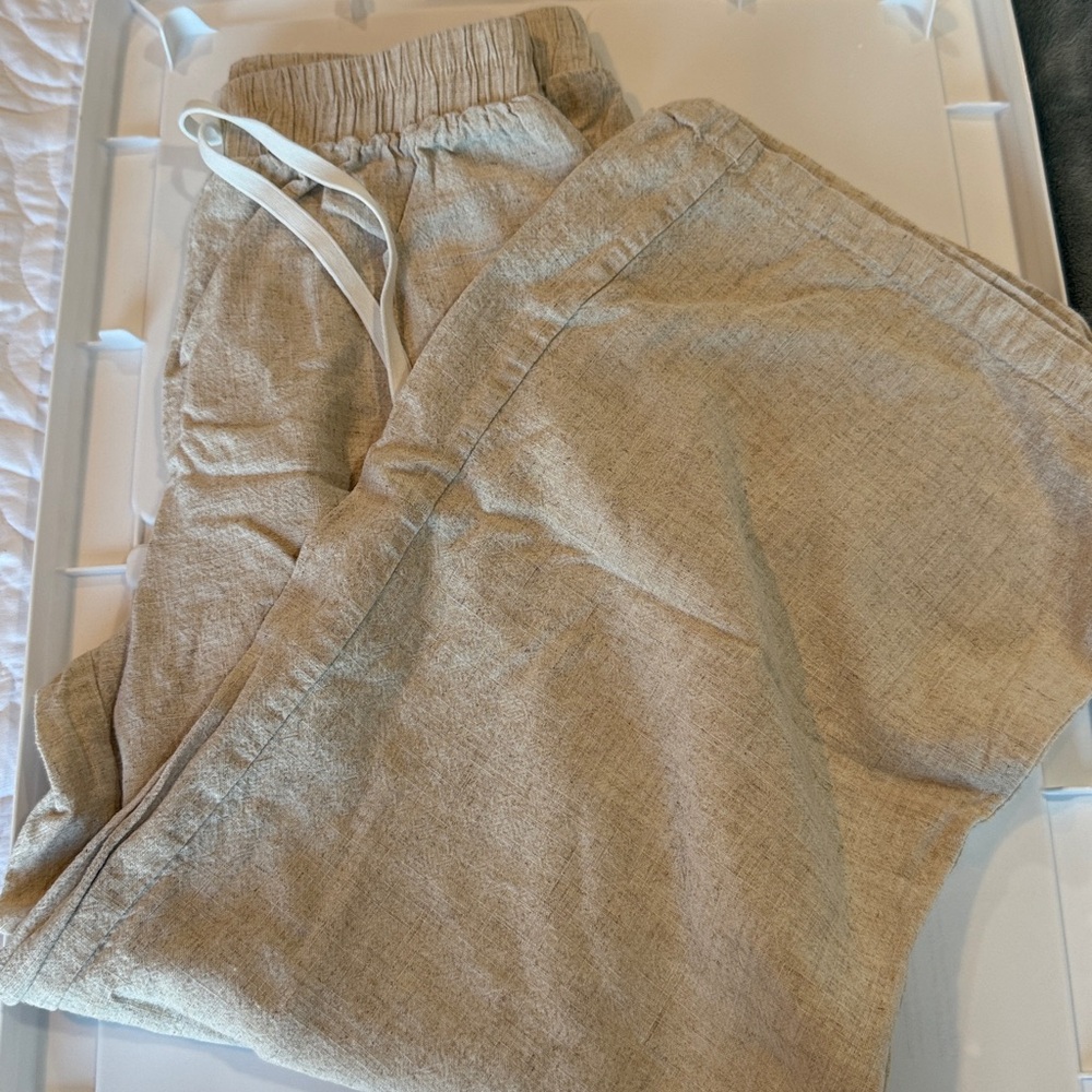 SHEIN Light Beige Elastic Waist Pants